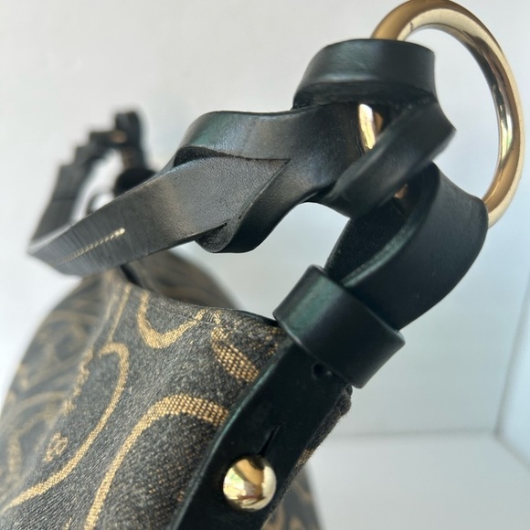 Dooney and Bourke EUC Large Signature Heart Design Black Denim Tote - Picture 5 of 10